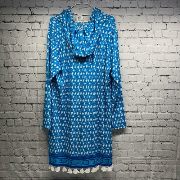 Cabana Life Blue and White Floral Cover-Up cover up size 2X NWT - Picture 4 of 10